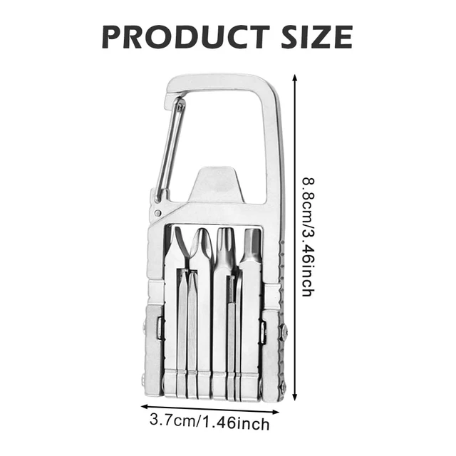 Alt view image 2 of 7 - 12 in 1 Keychain Multitool Screwdriver Bit, Portable Pocket Multi Tool Set | Alloy Steel Pocket Screwdriver, Folding Bottle Opener Phone Holder & Carabiner for Outdoors Camping Hiking EDC & Emergency