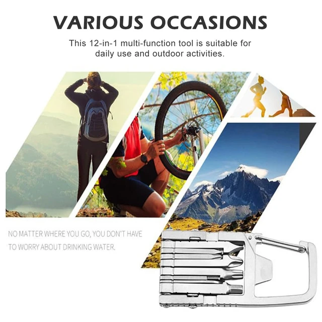 Alt view image 5 of 7 - 12 in 1 Keychain Multitool Screwdriver Bit, Portable Pocket Multi Tool Set | Alloy Steel Pocket Screwdriver, Folding Bottle Opener Phone Holder & Carabiner for Outdoors Camping Hiking EDC & Emergency
