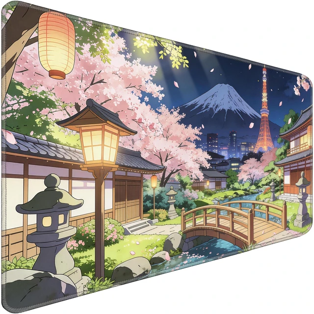 Main image of Durable Desk Pad 31.5x15.7 Inch - Thick XXL Mouse Pad, Bridge | Anti Fray Stitched Edges Natural Rubber Base Smooth Fabric Top