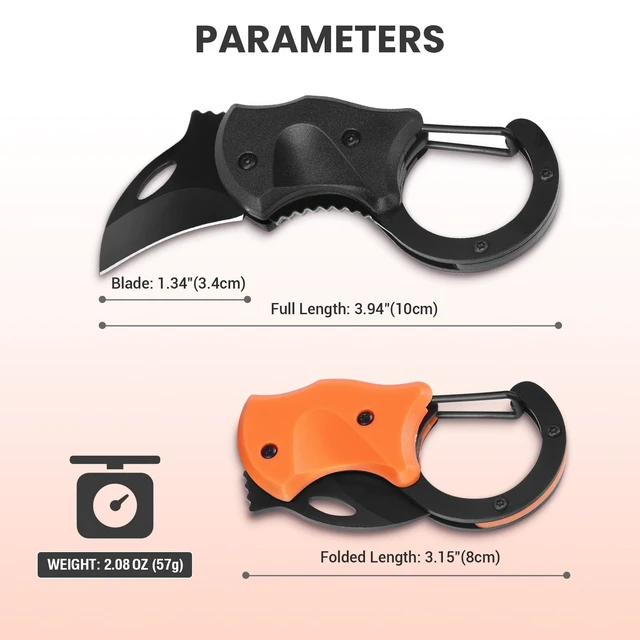 Alt view image 6 of 7 - 2 Pack Small Pocket Knife Gifts for Men & Women | Folding Box Cutter, Birthday & Stocking Stuffers Gifts for Wife Husband Dad Mom (Black & Orange)