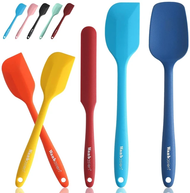 Main image of 5 Piece Premium Silicone Spatula Set Heat Resistant, Colorful Rubber Baking Spatula Set, Kitchen Spatula Set Dishwasher Safe for Nonstick Cookware Cooking Mixing Multicolor-2