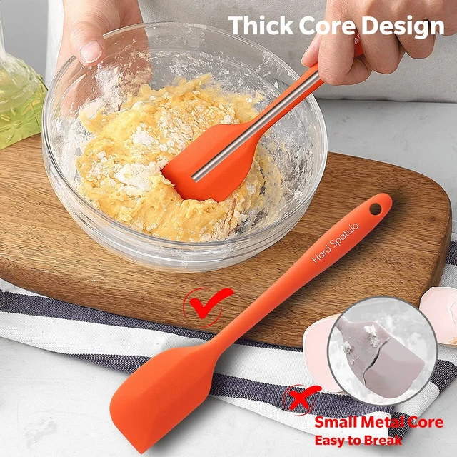 Alt view image 3 of 6 - 5 Piece Premium Silicone Spatula Set Heat Resistant, Colorful Rubber Baking Spatula Set, Kitchen Spatula Set Dishwasher Safe for Nonstick Cookware Cooking Mixing Multicolor-2