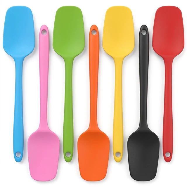 Main image of 7pcs Small Silicone Spatula, Spoon Spatula Set, Non-Stick Rubber | Flexible Scrapers Baking Mixing Tool, Heat Resistant Kitchen Utensil, Dishwasher Safe Cooking Spatula, 7 Colors