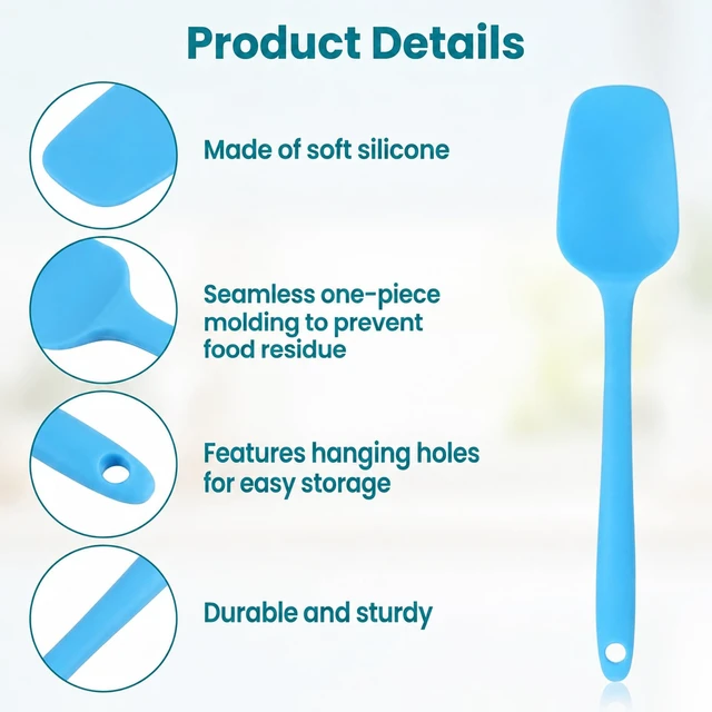 Alt view image 4 of 7 - 7pcs Small Silicone Spatula, Spoon Spatula Set, Non-Stick Rubber | Flexible Scrapers Baking Mixing Tool, Heat Resistant Kitchen Utensil, Dishwasher Safe Cooking Spatula, 7 Colors