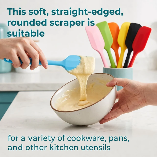 Alt view image 6 of 7 - 7pcs Small Silicone Spatula, Spoon Spatula Set, Non-Stick Rubber | Flexible Scrapers Baking Mixing Tool, Heat Resistant Kitchen Utensil, Dishwasher Safe Cooking Spatula, 7 Colors