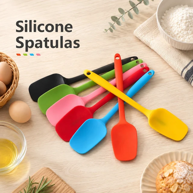 Alt view image 3 of 7 - 7pcs Small Silicone Spatula, Spoon Spatula Set, Non-Stick Rubber | Flexible Scrapers Baking Mixing Tool, Heat Resistant Kitchen Utensil, Dishwasher Safe Cooking Spatula, 7 Colors