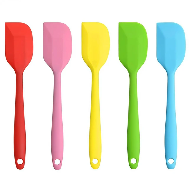 Main image of Silicone Spatula, 8.5 inch Rubber Spatula Heat Resistant One Piece Design Non-Stick Flexible Kitchen Scrapers with Stainless Steel Core for Baking, Mixing, Cooking (5-piece)