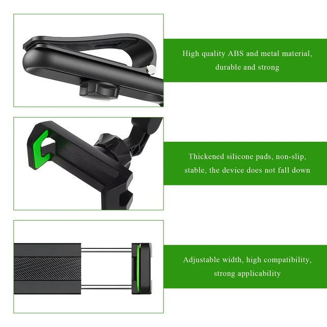Alt view image 3 of 6 - Car Sun Visor Phone Holder, 1080° Rotatable Multifunctional Rearview Mirror Phone Holder, Foldable Adjustable Sun Visor Mount Clip Compatible with Most Smartphones