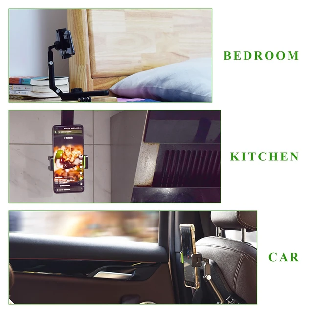 Alt view image 6 of 6 - Car Sun Visor Phone Holder, 1080° Rotatable Multifunctional Rearview Mirror Phone Holder, Foldable Adjustable Sun Visor Mount Clip Compatible with Most Smartphones