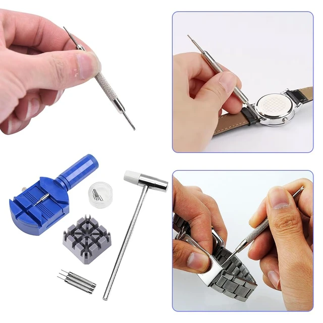 Alt view image 3 of 7 - Watch Link Removal Kit, Watch Band Tool Kit for Bracelet Adjustment | Watch Pin Removal Tool for Sizing Strap, Watch Adjuster Link Removal Tool for Watch Repair, Adjust Band, Battery Replacement