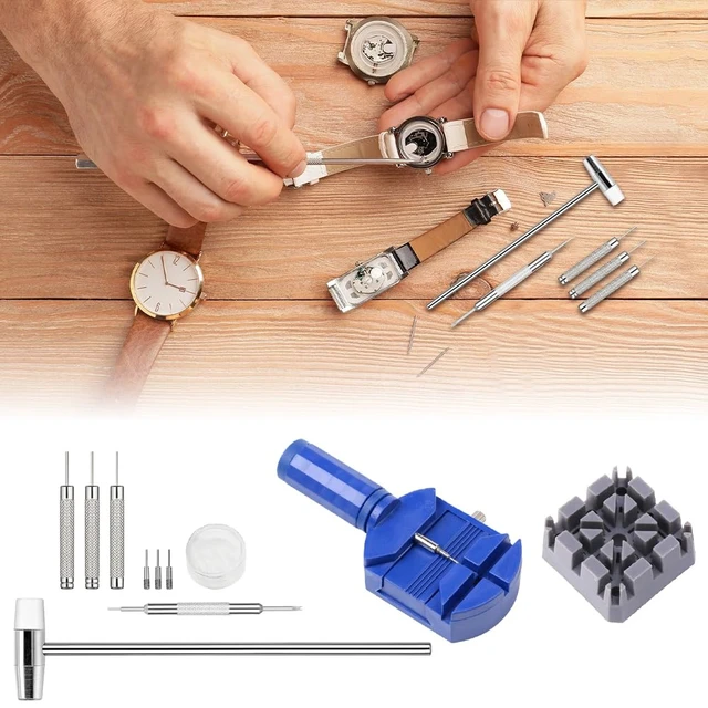 Alt view image 6 of 7 - Watch Link Removal Kit, Watch Band Tool Kit for Bracelet Adjustment | Watch Pin Removal Tool for Sizing Strap, Watch Adjuster Link Removal Tool for Watch Repair, Adjust Band, Battery Replacement
