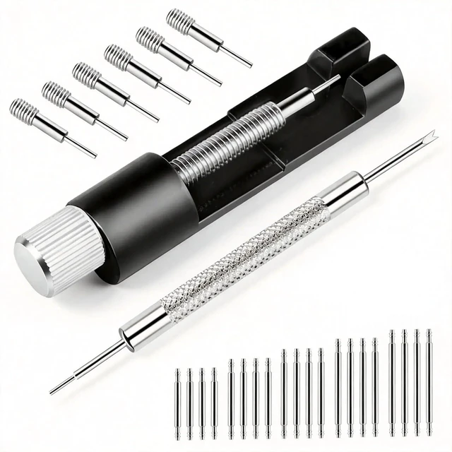 Main image of Heavy Duty Watch Link Removal Tool Kit, Watch Band Resizing Tool | With Extra Pins & Spring Bars, Precision Pin Removal, Easy Operation, Durable Metal, for Most Watch Strap Adjustment & Repair