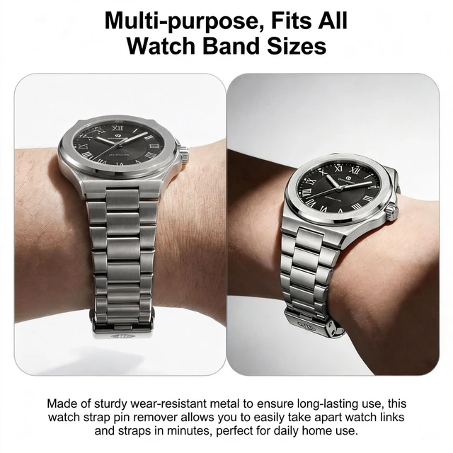 Alt view image 6 of 7 - Heavy Duty Watch Link Removal Tool Kit, Watch Band Resizing Tool | With Extra Pins & Spring Bars, Precision Pin Removal, Easy Operation, Durable Metal, for Most Watch Strap Adjustment & Repair