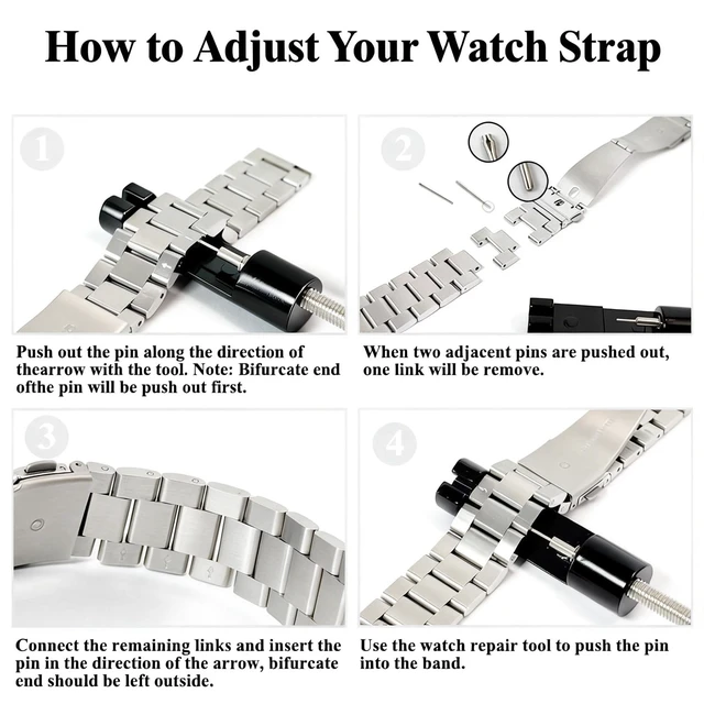 Alt view image 5 of 7 - Heavy Duty Watch Link Removal Tool Kit, Watch Band Resizing Tool | With Extra Pins & Spring Bars, Precision Pin Removal, Easy Operation, Durable Metal, for Most Watch Strap Adjustment & Repair