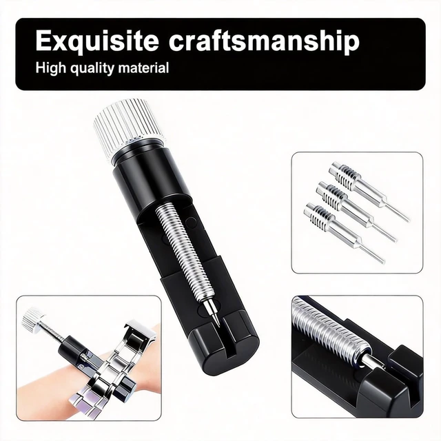 Alt view image 7 of 7 - Heavy Duty Watch Link Removal Tool Kit, Watch Band Resizing Tool | With Extra Pins & Spring Bars, Precision Pin Removal, Easy Operation, Durable Metal, for Most Watch Strap Adjustment & Repair