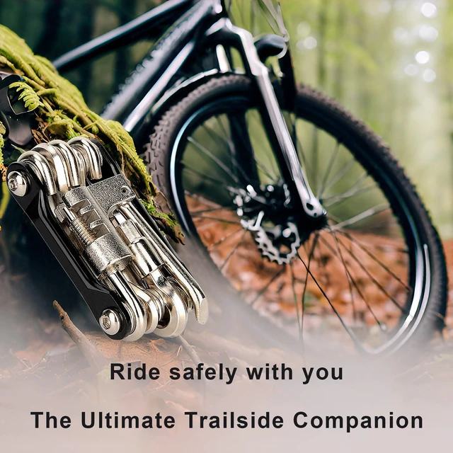 Alt view image 5 of 7 - Bike Chain Tool, Ultimate Bike Multitool Kit | Lightweight Stainless Steel, Includes Chain Breaker, Tire Repair Kit, Motorcycle Accessories