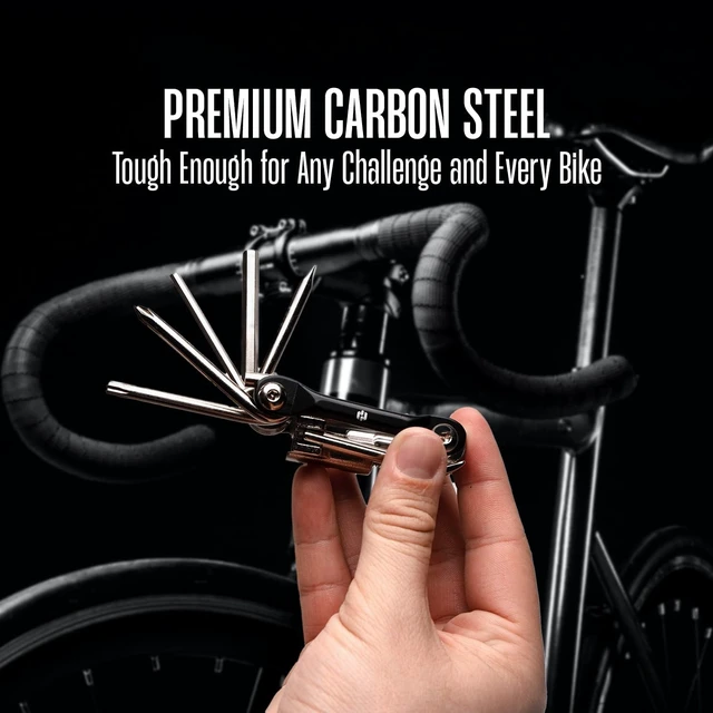Alt view image 4 of 7 - Bike Multitool - Bike Tool Kit -12 In 1 Lightweight Stainless Steel Bicycle Multi tool - Safety Locking, Survival Gear With Hex Key, Screwdriver, Chain Cutting Tool by Hayvenhurst