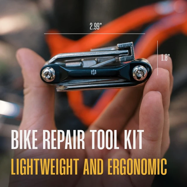 Alt view image 6 of 7 - Bike Multitool - Bike Tool Kit -12 In 1 Lightweight Stainless Steel Bicycle Multi tool - Safety Locking, Survival Gear With Hex Key, Screwdriver, Chain Cutting Tool by Hayvenhurst