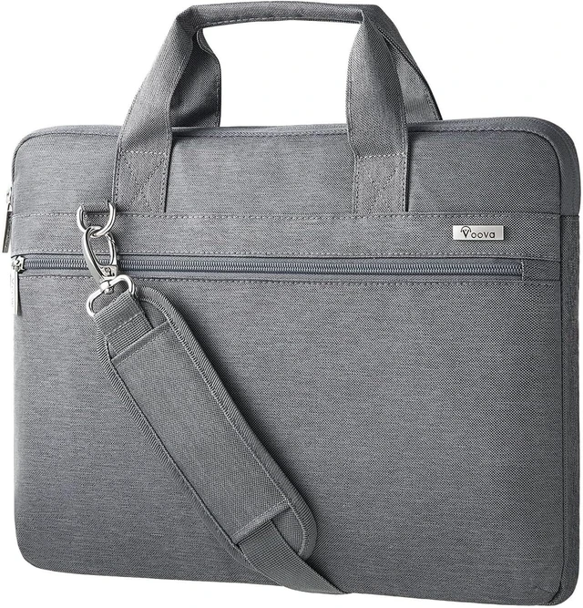 Main image of 17.3-17 Inch Laptop Bag, Shoulder Bag, MacBook Case, Gray | Slim 360-degree protective laptop bag with removable strap; water-repellent and fits MacBook Pro, HP, Dell, Lenovo and Asus