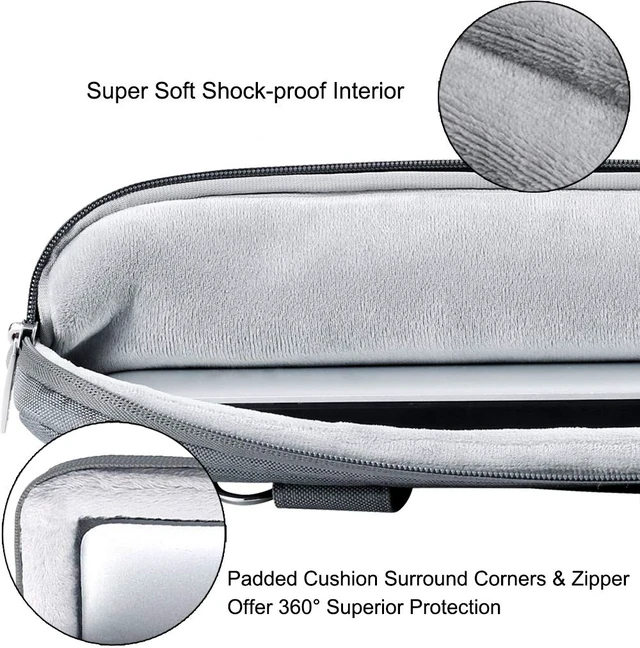 Alt view image 5 of 7 - 17.3-17 Inch Laptop Bag, Shoulder Bag, MacBook Case, Gray | Slim 360-degree protective laptop bag with removable strap; water-repellent and fits MacBook Pro, HP, Dell, Lenovo and Asus