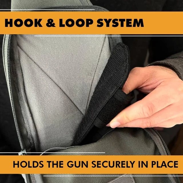 Alt view image 4 of 7 - Adjustable Universal Pistol Holster Insert for Concealed Carry | Black, Fits most compact and full size pistols, 6.1 x 3.15 in, Hook and loop backing mounts in any bag, Ambidextrous