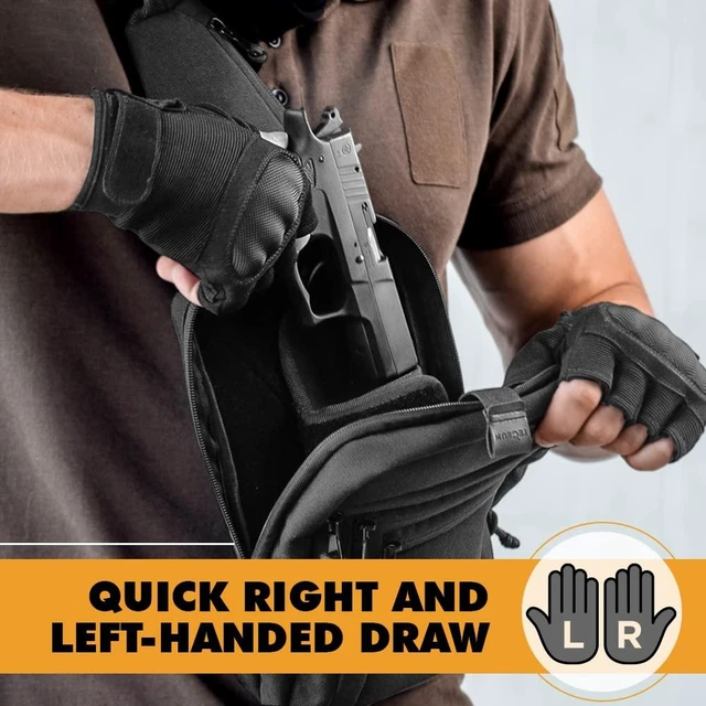 Alt view image 6 of 7 - Adjustable Universal Pistol Holster Insert for Concealed Carry | Black, Fits most compact and full size pistols, 6.1 x 3.15 in, Hook and loop backing mounts in any bag, Ambidextrous