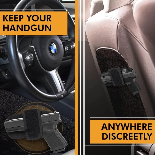 Alt view image 7 of 7 - Adjustable Universal Pistol Holster Insert for Concealed Carry | Black, Fits most compact and full size pistols, 6.1 x 3.15 in, Hook and loop backing mounts in any bag, Ambidextrous