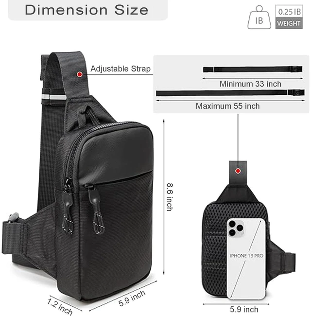 Alt view image 4 of 6 - Tactical Bag Shoulder Chest BackPack with SlingConcealed Carry Shoulder Bag for Range, Travel, Hiking, Outdoor Sports (8.6 x 5.9 inch)