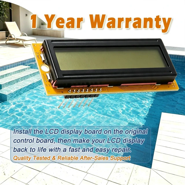 Alt view image 3 of 6 - 013640F LCD Digital Display Screen Replacement Compatible with Raypak Digital Pool Heaters, Fits 185B,265B,335B,405B,206A,266A,336A,406A,207A,267A,337A,407A