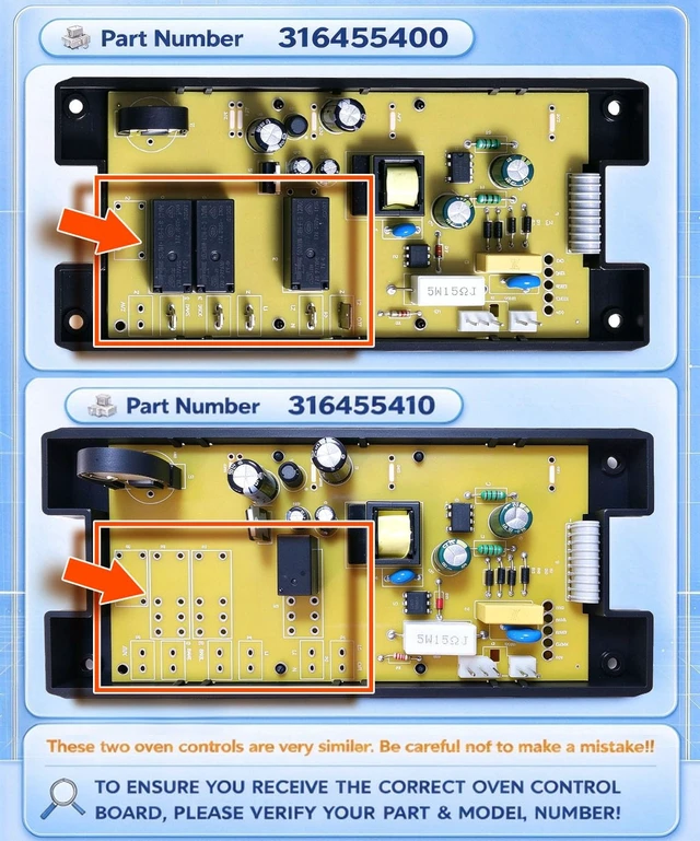Alt view image 2 of 5 - Xynkaviel 5304518660 316455400 316222801 Range Oven Temp Control Board,1 Year Warranty,for Frigidaire,Tappan,Crosley,Kenmore Stove,Replaces 4958128,316222807,316222803,316222803R,with Overlay