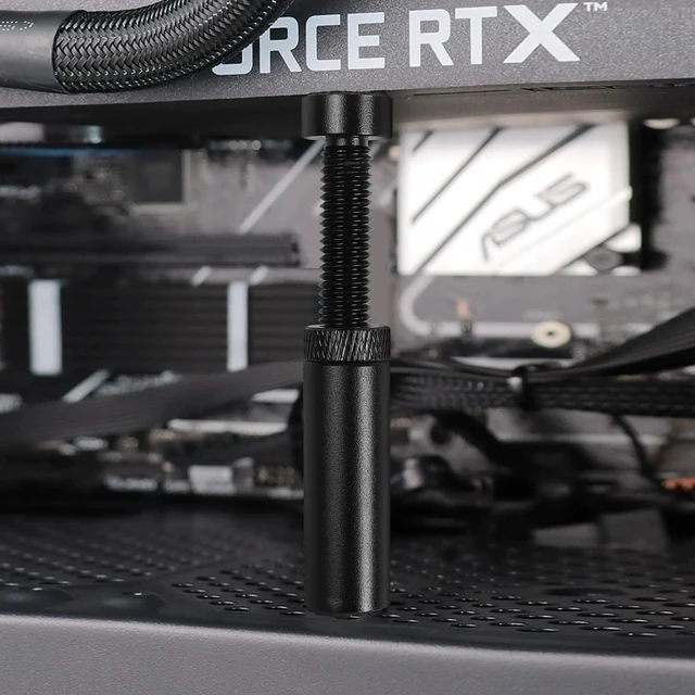 Alt view image 6 of 6 - TEUCER Graphics Card Support Bracket, Magnetic Aluminum GPU Anti-Sag Stand, Stepless Adjustable Height GPU Holder to Prevent GPU Bending for ATX/MATX PC Case