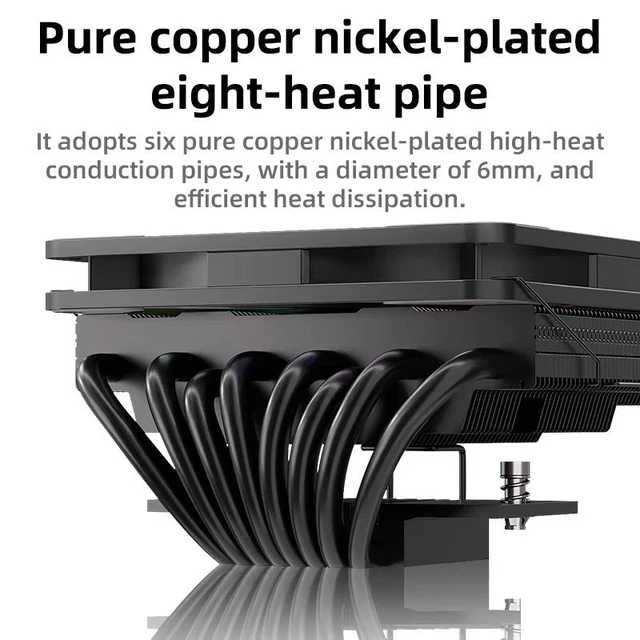 Alt view image 2 of 6 - TEUCER TE-75 Low Profile CPU Cooler 75mm Height, 8×6mm Heat Pipes, 120mm ARGB PWM Fan, ITX Small Form Factor CPU Air Cooler for Intel LGA1700 AMD AM5