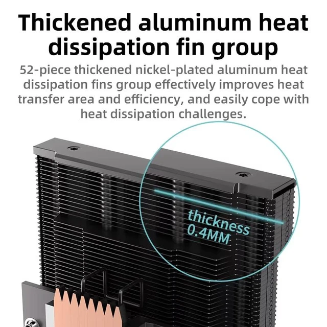 Alt view image 5 of 6 - TEUCER TE-75 Low Profile CPU Cooler 75mm Height, 8×6mm Heat Pipes, 120mm ARGB PWM Fan, ITX Small Form Factor CPU Air Cooler for Intel LGA1700 AMD AM5