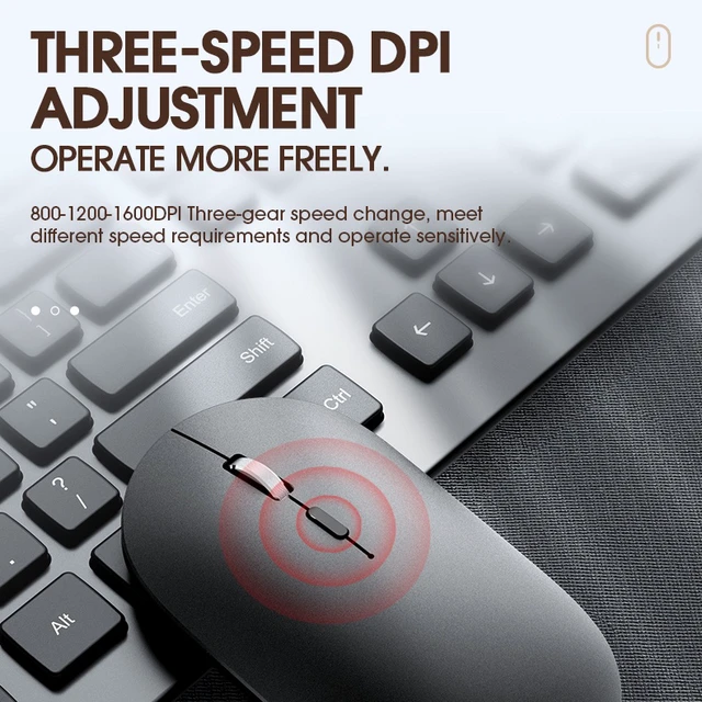 Alt view image 2 of 7 - X2 Wireless Bluetooth Mouse, 2.4G & 5.0 Dual-Mode Rechargeable Silent Mouse, 3 Adjustable DPI (800/1200/1600), Type-C Charging, Smart Sleep, Portable Ergonomic Mice for Laptop, PC, Tablet, MacBook