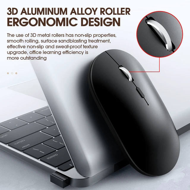 Alt view image 5 of 7 - X2 Wireless Bluetooth Mouse, 2.4G & 5.0 Dual-Mode Rechargeable Silent Mouse, 3 Adjustable DPI (800/1200/1600), Type-C Charging, Smart Sleep, Portable Ergonomic Mice for Laptop, PC, Tablet, MacBook