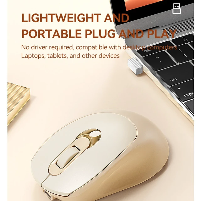 Alt view image 5 of 7 - Q8 Dual Mode Wireless Mouse, 2.4G & Bluetooth 5.0, Type-C Rechargeable Silent Ergonomic Portable Mouse for Office/Tablet