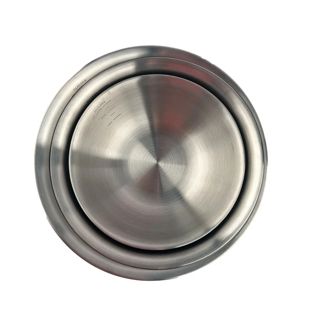 Alt view image 7 of 7 - Stainless Steel Mixing Bowl Thickened 3-Piece Set, Nested Flat Bottom 1.3QT (1200ml)/1.9QT (1800ml)/2.6QT (2500ml) Kitchen Food Storage Organizer for Baking, Salad Prep, Vegetable Washing (Silver)