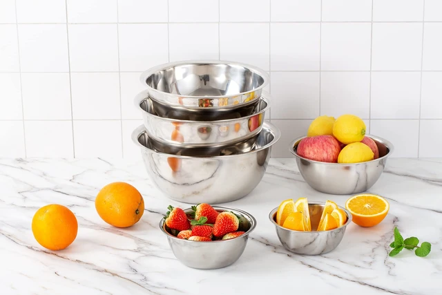 Alt view image 6 of 6 - Stainless Steel Mixing Bowls Set - Nesting Bowls, 6 Pieces, Silver