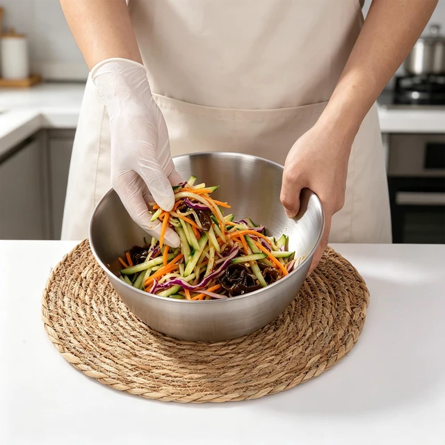 Alt view image 6 of 7 - 3 Pcs Stainless Steel Mixing Bowls Metal Mixing Bowl Set 1.5/ 2.2/ 3.4 Qt | 304 Metal Nesting Prep Bowls, Nesting Set For Food Prep, Kitchen, Cooking, Baking, Salad, Serving, Dishwasher Safe