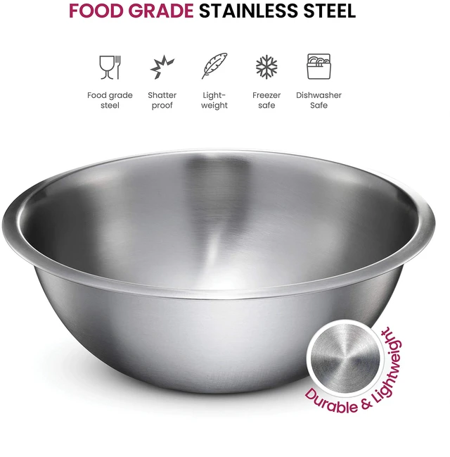 Alt view image 3 of 7 - Stainless Steel Mixing Bowls Set, 6-Piece Metal Bowls | Stainless steel bowls, nesting design saves space, dishwasher safe, prep bowls, baking bowls, cooking bowls