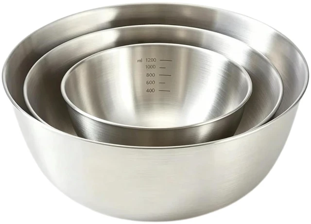 Main image of Stainless Steel Mixing Bowls-3 Packs Thicker Stainless Steel Mixing Bowls Set- Nesting Bowls for Space Saving Storage, Great for Cooking, Baking, Prepping