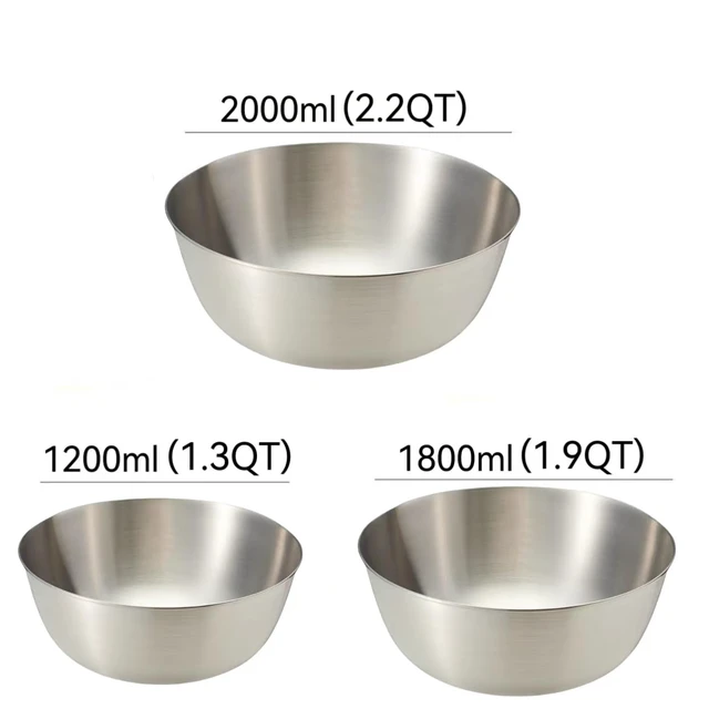 Alt view image 4 of 7 - Stainless Steel Mixing Bowls-3 Packs Thicker Stainless Steel Mixing Bowls Set- Nesting Bowls for Space Saving Storage, Great for Cooking, Baking, Prepping