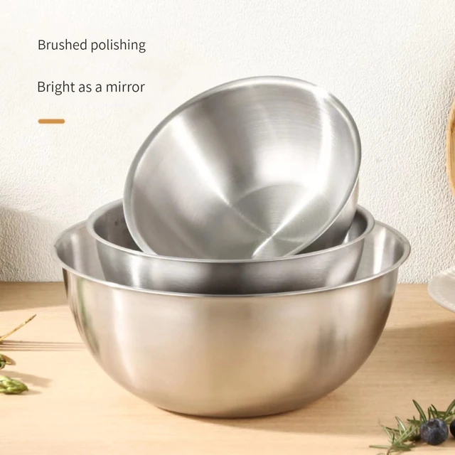Alt view image 5 of 7 - Stainless Steel Mixing Bowls-3 Packs Thicker Stainless Steel Mixing Bowls Set- Nesting Bowls for Space Saving Storage, Great for Cooking, Baking, Prepping