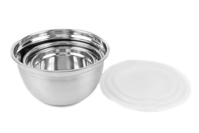 Alt view image 4 of 5 - Stainless Steel Mixing Bowls with Lids, Set of 3