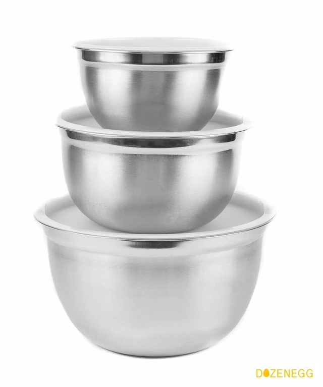 Alt view image 5 of 5 - Stainless Steel Mixing Bowls with Lids, Set of 3