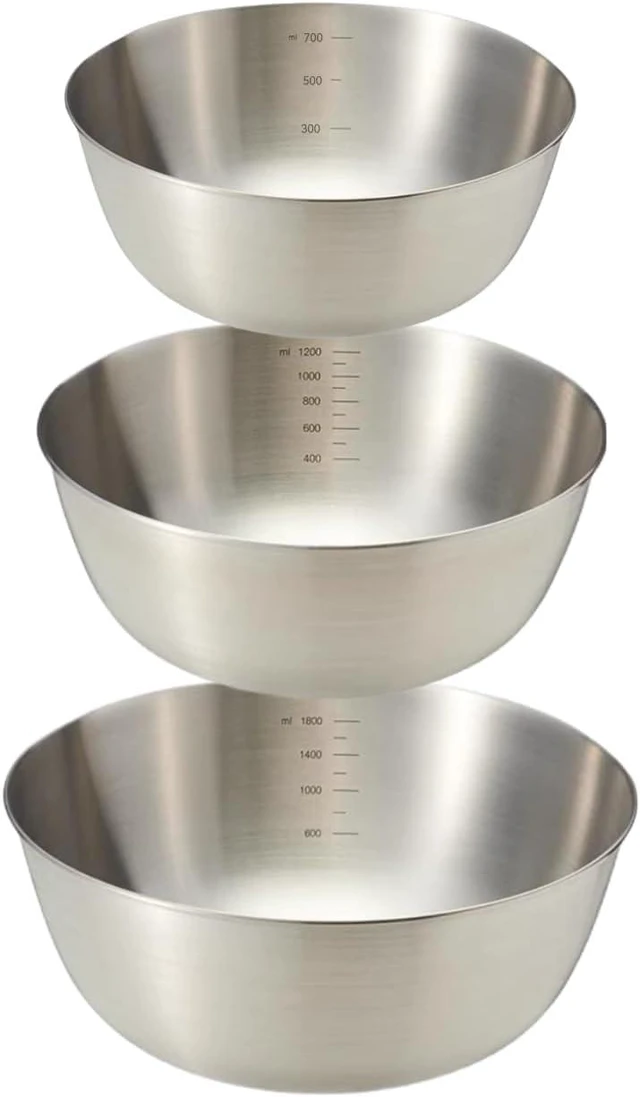 Main image of Mixing Bowls Set,Stainless Steel For Prepping, Baking and Cooking3-Piece