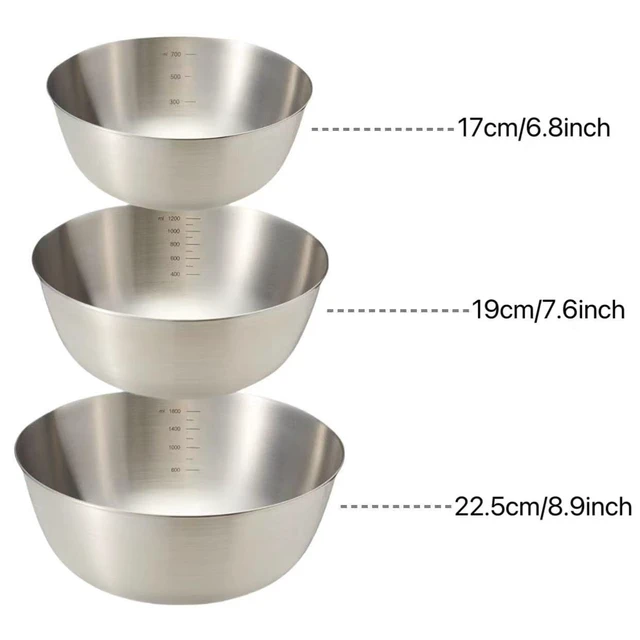 Alt view image 2 of 7 - Mixing Bowls Set,Stainless Steel For Prepping, Baking and Cooking3-Piece