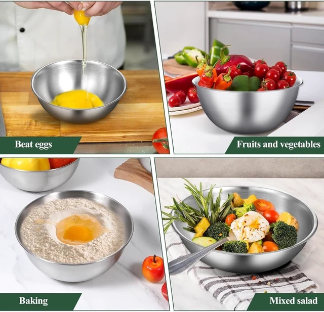 Alt view image 3 of 7 - Mixing Bowls Set,Stainless Steel For Prepping, Baking and Cooking3-Piece