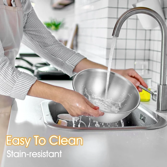 Alt view image 5 of 7 - Mixing Bowls Set,Stainless Steel For Prepping, Baking and Cooking3-Piece