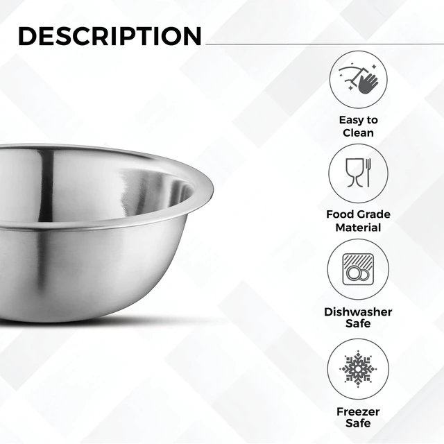 Alt view image 4 of 7 - Set of 6 Premium Stainless Steel Mixing Bowls Set, Easy To Clean, Space Saving Nestable Design, Great for Cooking, Baking, Prepping (0.75qt, 1.5qt, 3qt, 4qt, 5qt, 8qt)